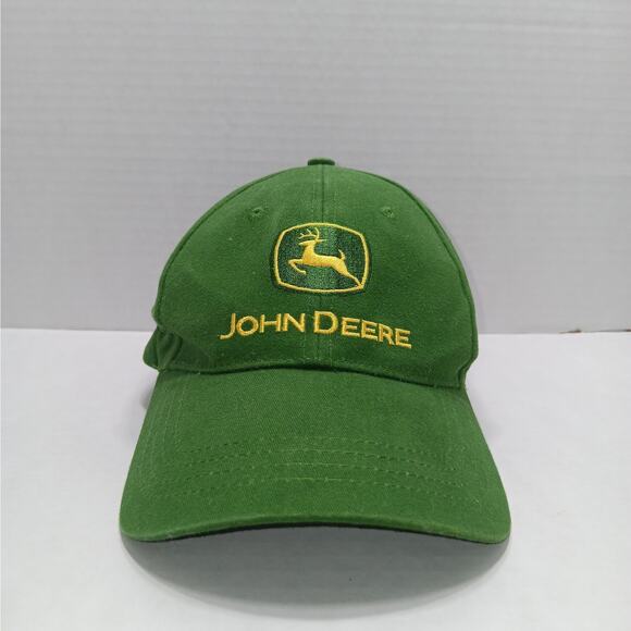 John Deere Hat Cap Adjustable Cloth strap with Buckle Green - Picture 1 of 6